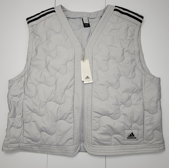 adidas Men's Nuganic Light Insulation Jacket Vest Gray IS1262 Size 2XL New